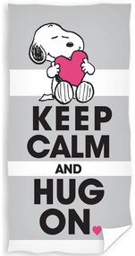 Carbotex Detská osuška 70 × 140 cm ‒ Snoopy Keep Calm and Hug On