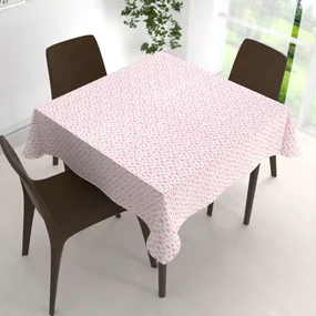 Biante Detský bavlnený štvorcový obrus Sandra SA-128 Koralové obláčiky na bielom 150x150 cm