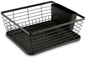 Odkvapkávač na riad s podnosom plastový 36x30,3x15 cm čierny