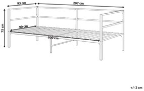 Kovová posteľ 90 x 200 cm biela BATTUT Beliani