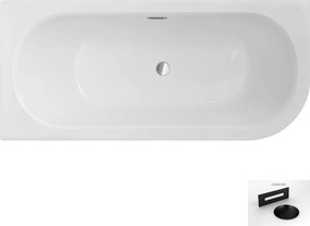 Besco Akrylátová asymetrická vaňa Avita Slim Plus 180x80, s prepadom BESCO-Typ výpuste: Alcaplast Click-Clack so štrbinovým prepadom, biela, BESCO-Ro…