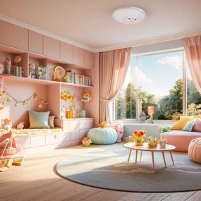 LED Detské stropné svietidlo MOONCAT LED/34W/230V ružová