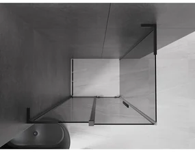 Mexen Velar L, sprchový kút s posuvnými dverami 90 x 100 cm, 8mm šedé sklo, čierna matná, 871-090-100-43-70