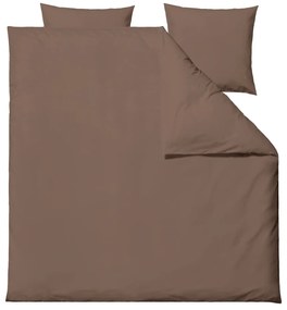 Hnedé predĺžené obliečky na dvojlôžko z bavlneného perkálu 200x220 cm Crisp – Södahl