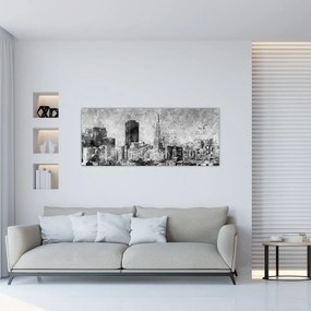 Obraz - Coffee art city (120x50 cm)