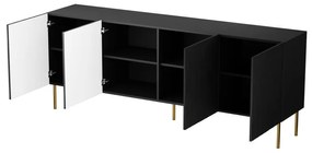 Komoda Jungle 190 cm  černá/zlatá