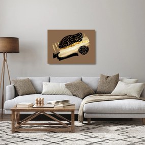 Sklenený obraz - Abstrakcia golden brown N⁰3 (70x50 cm)