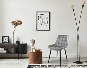 Jedálenská stolička NORMAN zamatová, grafitová