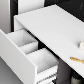 Závesná skrinka pod umývadlo VAMI 90 cm biela/grafitová