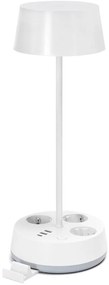 Aigostar - LED stmievateľná stolová lampa s integrovanou zásuvkou a USB LED/4,6W/230V biela