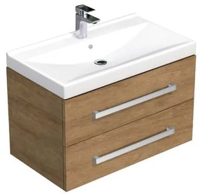 Kúpeľňová skrinka s umývadlom SAT Cube Way 80x53x46 cm dub hikor CUBE46802DHVER, 1 ks