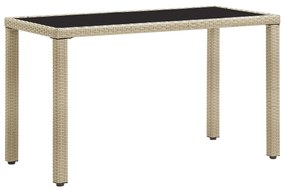 Záhradný stôl, béžový 123x60x74 cm, polyratan