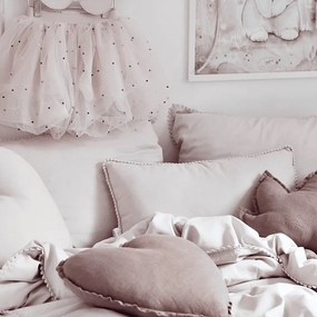 Boho obdĺžnikový vankúš s bublinkami púdrovo ružová 35x60cm