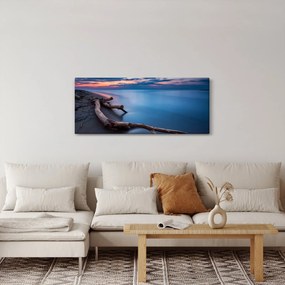 Obraz pláže pri západe slnka (120x50 cm)