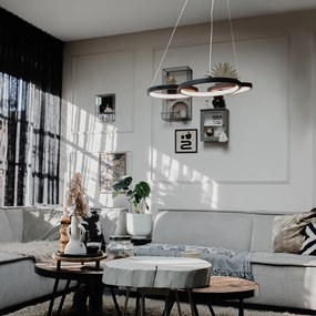 Závesné svietidlo čierne vrátane LED 3-stupňové stmievateľné 3-svetlo - Rondas