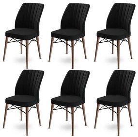 Súprava jedálenských stoličiek Flex Black, 6 ks