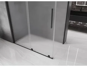 Mexen Velar, sprchový kút s posuvnými dverami 150 x 70 cm, 8mm sklo námraza, čierna matná, 871-150-070-31-70