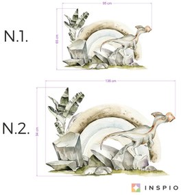 Nálepky na stenu - Dinosaurus a dúha