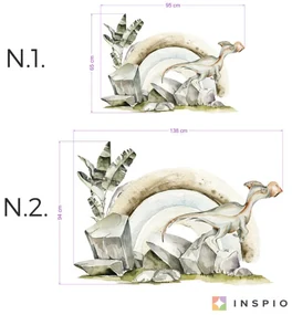 Nálepky na stenu - Dinosaurus a dúha