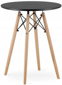 Jedálenská zostava TODI 60cm okrúhly stolový set čierny + 2 stoličky LAGO zelené