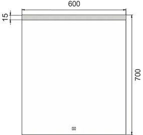 Zrkadlo do kúpeľne Nimco 600x700 cm s LED osvetlením a dotykovým senzorom ZP 8002V