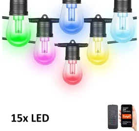 IMMAX NEO LITE SMART vonkajšia dekoračná reťaz girlanda 15W, Wi-Fi, RGB + CCT, IP65, TUYA, 15m (07900L)