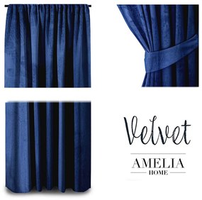 Záves AmeliaHome Velvet indigo