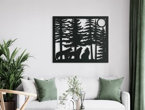 drevko Drevený obraz Vlky Rozmer obrazu: 32,5 x 39 cm, Farba dekorácie: Čierna