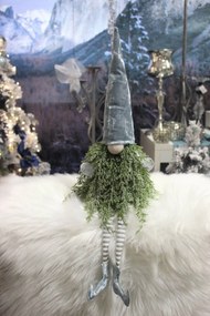 Zimný sediaci vianočný škriatok 37cm