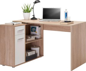 XXXLutz ROHOVÝ PÍSACÍ STÔL, biela, farba duba, 94/120/75 cm Hom`in - Kancelárske stoly - 002647001501