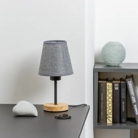 Brilagi - Stolná lampa NUBILA WOOD 1xE27/25W/230V dub/šedá