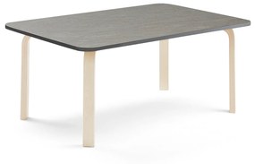Stôl ELTON, 1400x700x530 mm, linoleum - tmavošedá, breza