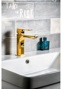 Stojančeková umývadlová batéria v zlatej farbe Spy – Sapho
