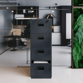 Kovová kartotéka, 4 zásuvky SARA V4, 460 x 1320 x 620 mm, antracitová