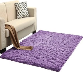Protišmykový koberec SHAGGY fialový