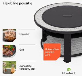 Blumfeldt Merano Circolo 3 v 1, ohnisko s funkciou grilu, dá sa použiť ako stôl, priemer 87 cm