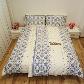 Obliečky bavlnené Etnico modré - 1x Vankúš 90x70cm, 1x Paplón 140x200cm