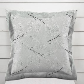 Biante Dekoračná obliečka na vankúš s lemom Leona LN-165 Popínavé lístky na sivom 60 x 60 cm