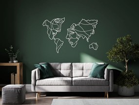 drevko Umelecká Mapa sveta na stenu - Dve tváre Rozmer obrazu: 41,5 x 65 cm, Farba dekorácie: Čierna