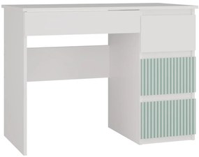 Detský písací stôl MALWA ARTESO bielo-zelený pravý