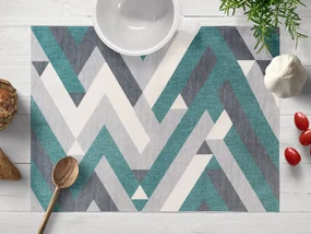 Biante Zamatové prestieranie na stôl Tamara TMR-026 Zeleno-sivý designový cik-cak 30x40 cm