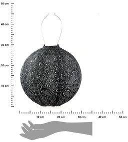 SOLÁRNY LAMPÁŠ ROUND 28,9X30 CM TMAVOSIVÁ