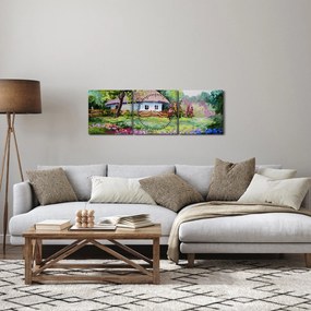 Obraz - Chalupa (s hodinami) (90x30 cm)