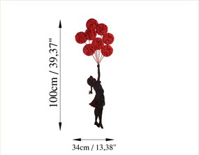 Nástěnná kovová dekorace Banksy 11-1 černá/červená