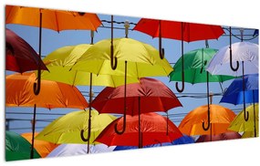 Obraz farebných dáždnikov (120x50 cm)