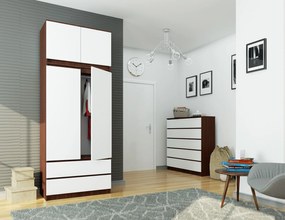 Šatníková skriňa Sagan  (wenge + biela). Vlastná spoľahlivá doprava až k Vám domov. 1069554