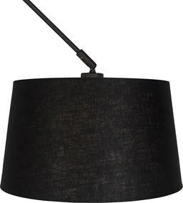 Závesné svietidlo čierne s tienidlom z ľanu čierne 35 cm - Blitz
