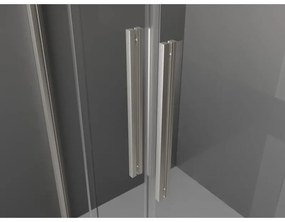 Mexen Velar Duo, sprchový kút s posuvnými dverami 90 x 80 cm, 8mm sklo námraza, brúsená oceľ, 871-090-080-32-97