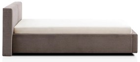 Svetlohnedá čalúnená dvojlôžková posteľ s úložným priestorom s roštom 140x200 cm Cube – Meise Möbel