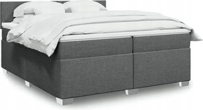 vidaXL Boxspring posteľ s matracom tmavosivá 200x200 cm látka